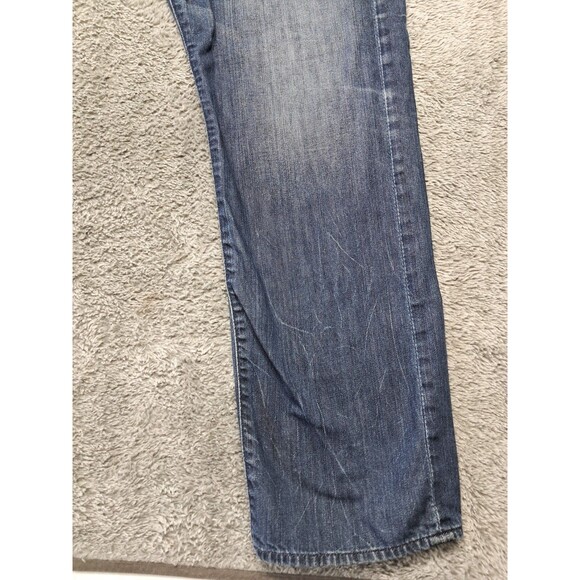 Gap Jeans Mens Sz 38x32 Straight Leg Denim Blue Stretch Distressed Original Fit - Picture 5 of 14